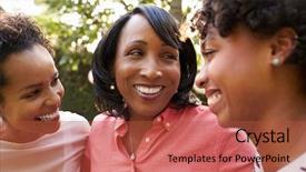  Presentation with two black women - Audience pleasing PPT theme consisting of black mother and two adult backdrop and a red colored foreground