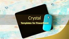  Presentation with blue design - Colorful slide deck enhanced with black-mousepad-with-blue-computer backdrop and a wine colored foreground