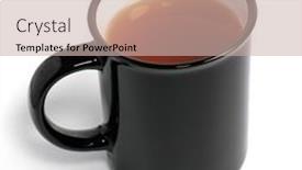  Presentation with black tea - Theme with black-mug-with-green-tea background and a soft green colored foreground