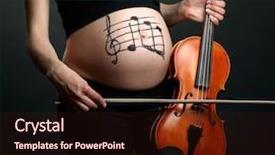  Presentation with pregnant woman in hospital - Amazing slides having black music - pregnant woman with violin backdrop and a wine colored foreground