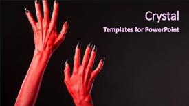  Presentation with black hands - Cool new PPT layouts with black nails halloween theme backdrop and a wine colored foreground