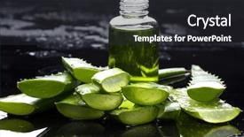  Presentation with lotion - Beautiful theme featuring black nature - aloe with lotion- spa still backdrop and a dark gray colored foreground