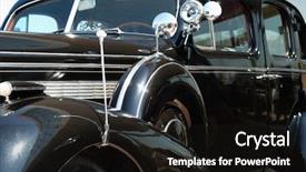  Presentation with old car - Beautiful presentation theme featuring black old vintage american car backdrop and a wine colored foreground