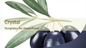  Presentation with paths - Presentation theme featuring black olives with leaves background and a cream colored foreground