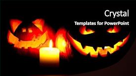  Presentation with scary halloween - Cool new PPT layouts with black orange - scary smiling halloween pumpkins backdrop and a black colored foreground