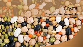  Presentation with beans legumes - PPT theme consisting of black orange abstract - mixture of different beans legumes background and a coral colored foreground