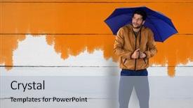  Presentation with wood - Cool new PPT theme with black orange safety - digital composite of man backdrop and a  colored foreground