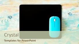  Presentation with black business - Presentation design with black-pad-and-blue-computer background and a soft green colored foreground