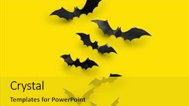  Presentation with black paper - Cool new theme with black paper bats on yellow backdrop and a gold colored foreground