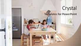  Presentation with black parents - Amazing PPT theme having black parents - brother and sister doing homework backdrop and a lemonade colored foreground