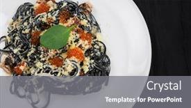  Presentation with italian cuisine - Theme enhanced with black-pasta-with-cuttlefish-ink background and a gray colored foreground