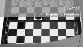  Presentation with chess pieces - Beautiful presentation featuring black pawn surrounded by white chess pieces on a chess board backdrop and a gray colored foreground