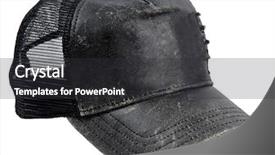  Presentation with baseball - Presentation theme featuring black peaked cap background and a dark gray colored foreground