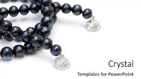  Presentation with black white - Presentation design consisting of black pearls - necklace closeup on a white background and a white colored foreground