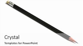  Presentation with art black and white marble - PPT layouts with black pencil isolated on white background and a white colored foreground