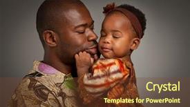  Presentation with african people - PPT theme consisting of black people - happy african american father holding background and a tawny brown colored foreground