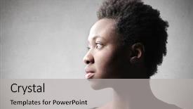  Presentation with african people - PPT theme with black people - profile of an african woman background and a light gray colored foreground