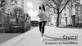  Presentation with buildings - Presentation theme having black people food exercise - full length of fit young background and a  colored foreground