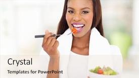  Presentation with african american families - Slide deck consisting of black people food exercise - pretty african american woman eating background and a lemonade colored foreground