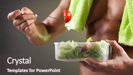  Presentation with fresh man chemistry - Cool new theme with black people food exercise - strong man holding a bowl backdrop and a dark gray colored foreground