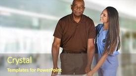  Presentation with care elderly - PPT theme consisting of black people healthcare - health care worker helping background and a tawny brown colored foreground