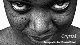  Presentation with eyes detection in an image - PPT layouts featuring black people images - amazing strinking image background and a  colored foreground