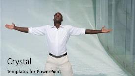  Presentation with preschooler outside - Beautiful PPT layouts featuring black people images - businessman relaxing outside his office backdrop and a light gray colored foreground