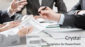  Presentation with vertical - PPT theme with black people images - vertical image of human hands background and a light gray colored foreground