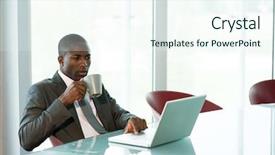  Presentation with black people - Audience pleasing slides consisting of black people images - young businessman having coffee break backdrop and a  colored foreground