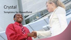  Presentation with building team - Presentation design consisting of black people jobs - attractive diverse business team shaking background and a lemonade colored foreground