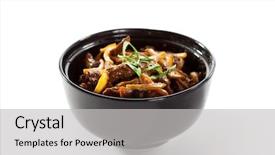  Presentation with beef - Amazing PPT theme having black pepper - asian style beef with cream backdrop and a light gray colored foreground
