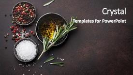  Presentation with spices - Beautiful PPT layouts featuring black pepper - cooking table with herbs backdrop and a dark gray colored foreground