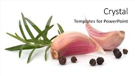  Presentation with clove - Slide deck enhanced with black pepper - garlic clove and rosemary leaf background and a white colored foreground