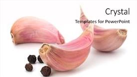  Presentation with clove - Audience pleasing slides consisting of black pepper - garlic clove isolated on white backdrop and a pink colored foreground