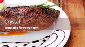  Presentation with green plate - Cool new slides with black pepper - meat on wooden plate roast backdrop and a tawny brown colored foreground