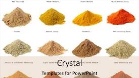  Presentation with piles - Presentation theme having black pepper - sixteen piles of indian powder background and a coral colored foreground