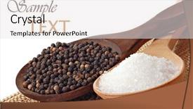  Presentation with black sea - Amazing theme having black pepper - wooden spoons with sea salt backdrop and a white colored foreground