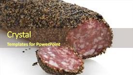  Presentation with black pepper plant - Beautiful PPT layouts featuring black pepper hard salami close backdrop and a  colored foreground