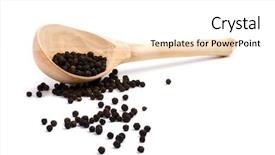  Presentation with pepper - Cool new presentation with black pepper in wooden spoon backdrop and a white colored foreground