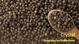  Presentation with pepper - Beautiful presentation theme featuring black pepper on wooden spoon backdrop and a tawny brown colored foreground