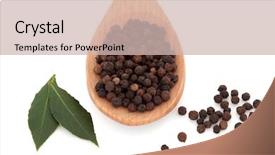  Presentation with herb - Slides consisting of black peppercorn spice background and a soft green colored foreground