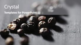 Presentation with pepper - Slide set enhanced with black peppercorns on wooden table background and a gray colored foreground