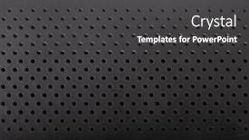  Presentation with plastic - Slide deck featuring black-perforated-plastic-texture-surface background and a dark gray colored foreground