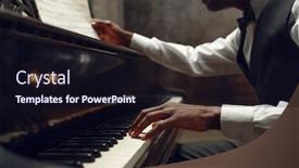  Presentation with performer - Cool new slide set with black pianist jazz performer backdrop and a wine colored foreground