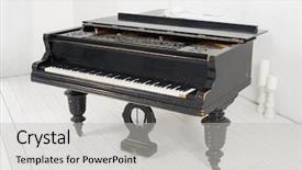  Presentation with piano black white - Audience pleasing PPT layouts consisting of beautiful modern interior with flying furniture 3d rendering backdrop and a sky blue colored foreground
