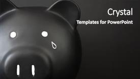  Presentation with piggy bank is evil - PPT theme enhanced with black piggy bank with tear background and a  colored foreground