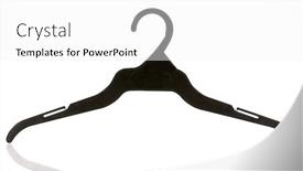  Presentation with plastic - Amazing PPT theme having black plastic coat hanger isolated on white backdrop and a white colored foreground