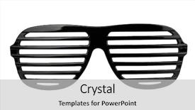  Presentation with plastic - Presentation theme having black plastic shutter shades sunglasses background and a light gray colored foreground