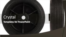  Presentation with tire - Presentation consisting of black-plastic-wheel-with-tire background and a dark gray colored foreground