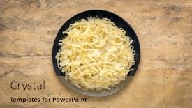  Presentation with black paper - Slides having black-plate-of-sauerkraut-against background and a coral colored foreground